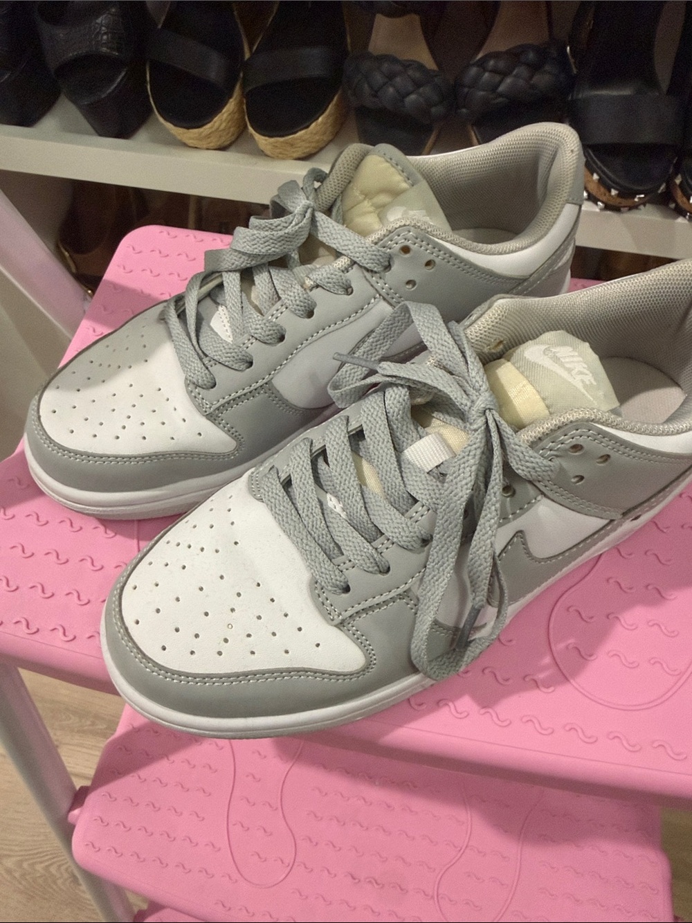 Nike Women’s Low-Top Sneakers in Light Gray and White